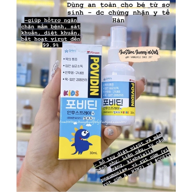 Xịt Họng BETADINE Diệt Khuẩn Hàn Quốc Mẫu Mới 50ml