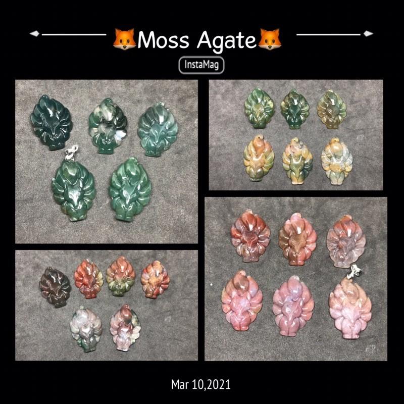 Hồ ly 9 đuôi thủy tảo Moss Agate 120k