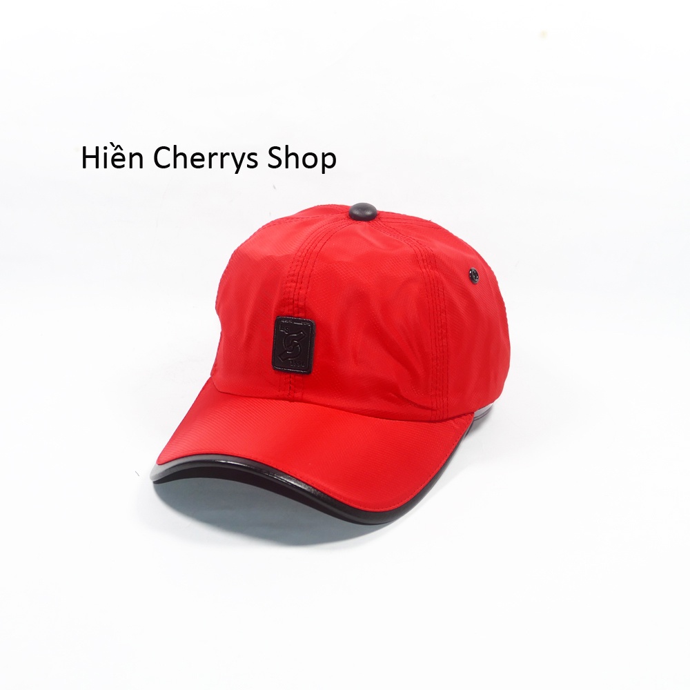 [Nhiều màu] Nón kết nam nữ thời trang vải dù trơn bóng, bọc da mỏ kết của nón độc đáo