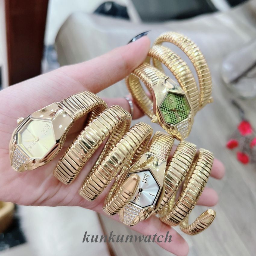 Đồng Hồ Nữ Just Cavalli Rắn Quấn Tay, Đầu Đính Pha Lê - Mặt 22mm