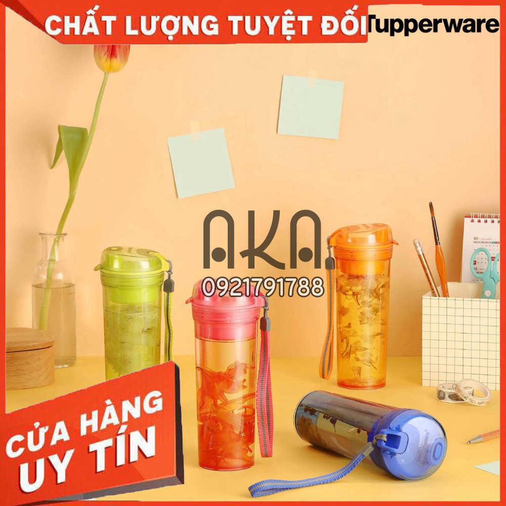 Bình nước nhựa nguyên sinh có lọc Drinking Flask Gen II - Tupperware - 400ml - An toàn sức khỏe [CHÍNH HÃNG]