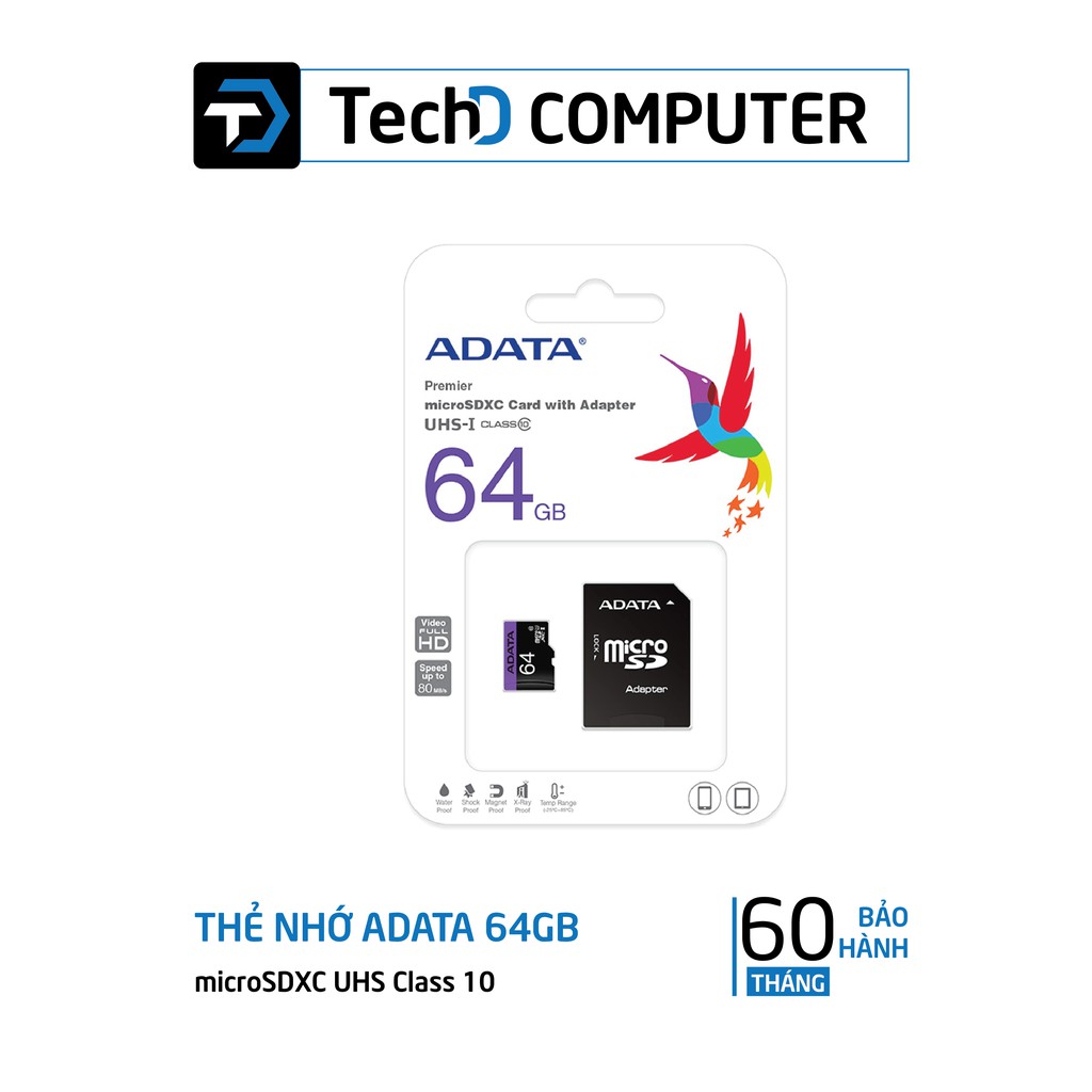 THẺ NHỚ microSDXC ADATA 64GB UHS-I class 10 - Có Adapter