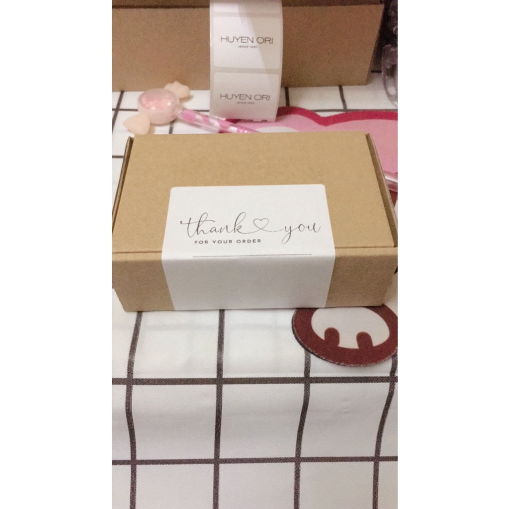 Set 40 tem dán cảm ơn THANK YOU for your order 7x10cm, tem dán hộp gói hàng đơn giản, niêm phong