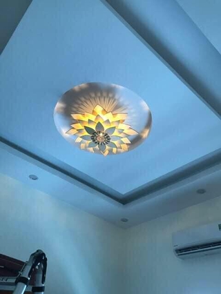 Đèn gỗ hoa sen - Đèn trần đẹp