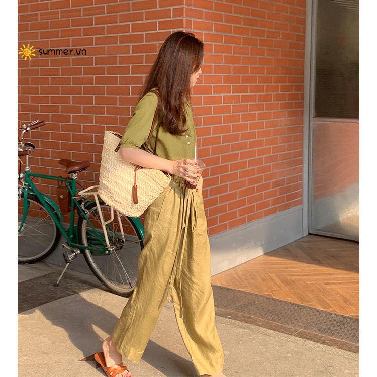 Túi Đeo Vai Bằng Rơm Đan Thiết Kế Nhỏ Gọn Phong Cách Retro Thời Trang Cho Nữ