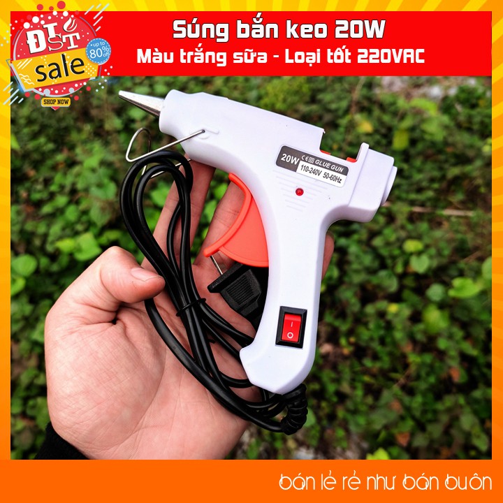 ✅ [RẺ NHẤT VIỆT NAM] ⚡ Súng bắn keo 220V 20W - Màu trắng sữa loại tốt