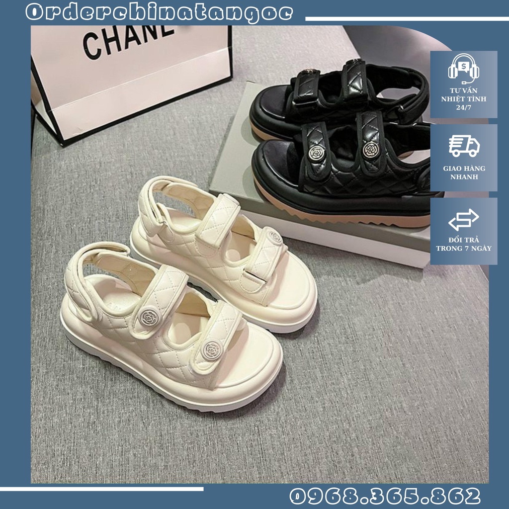 Dép sandal nữ quai dán đế bánh mì siêu nhẹ cao 3cm, dép sandal nữ quai hậu