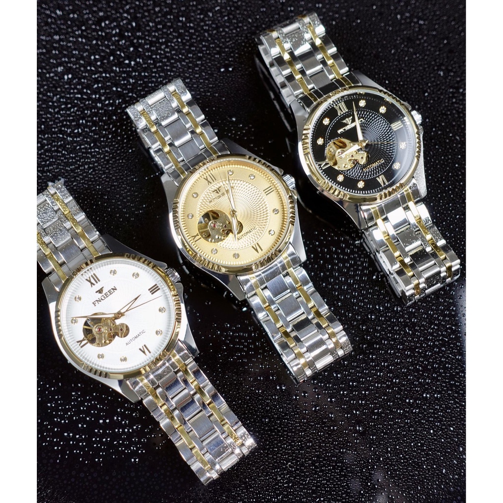 Đồng Hồ Cơ Nam Lộ Máy Fngeen Chính Hãng Automatic Dây Kim Loại - Đồng Hồ Nam Có Lịch Ngày Kim Trôi Mặt Kính 40mm Mã 6810 | BigBuy360 - bigbuy360.vn