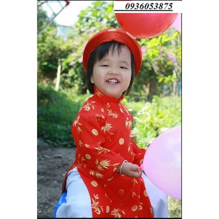 Set áo dài truyền thống đồng xu lá tre