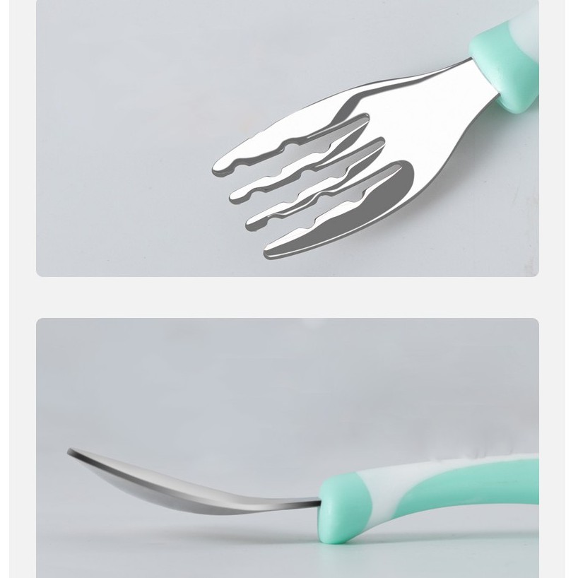 Bộ Thìa Đũa Tập Ăn Cho Bé, Combo Bộ Ba Món Thìa, Đũa, Dĩa Cao Cấp Mee Baby, Hàng Chính Hãng