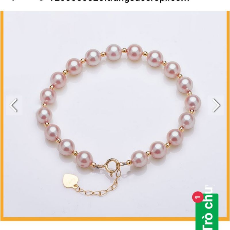 Vòng tay trai nước ngọt phối bi bạc xi vàng