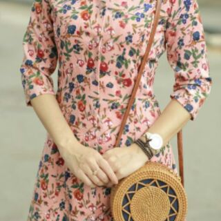 Đầm lụa nhung tăm dáng xòe