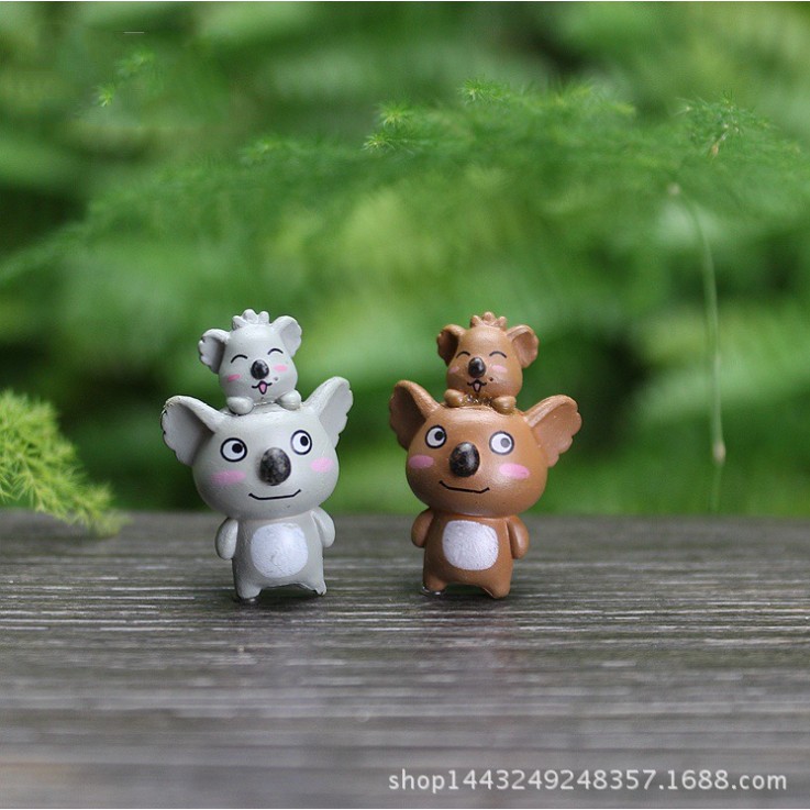 Mô hình Gấu Koala mẹ và con cho các bạn trang trí tiểu cảnh, terrarium, DIY