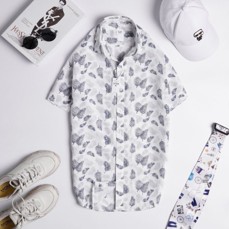 [size to <110kg] Áo sơ mi nam tay ngắn HỌA TIẾT trẻ trung thoáng mát | BigBuy360 - bigbuy360.vn