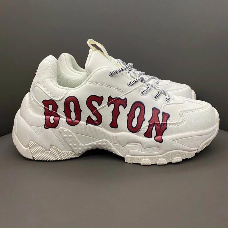 Giày thể thao nam nữ Boston - Giày thể thao trắng độn đế cao cổ tăng chiều cao, Sneaker trẻ trung, năng động đi học D19