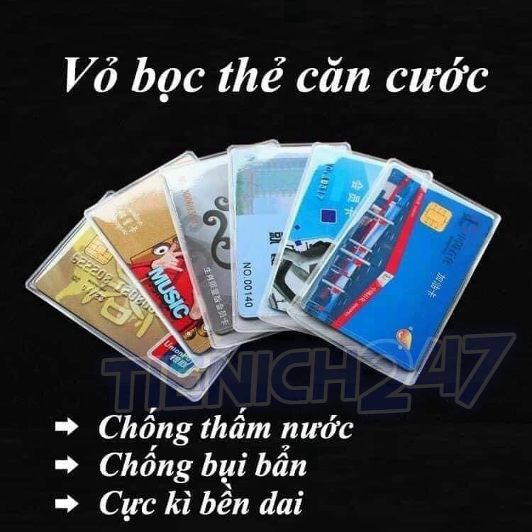 Set 10 vỏ bọc thẻ tín dụng, căn cước công dân, bằng lái xe..
