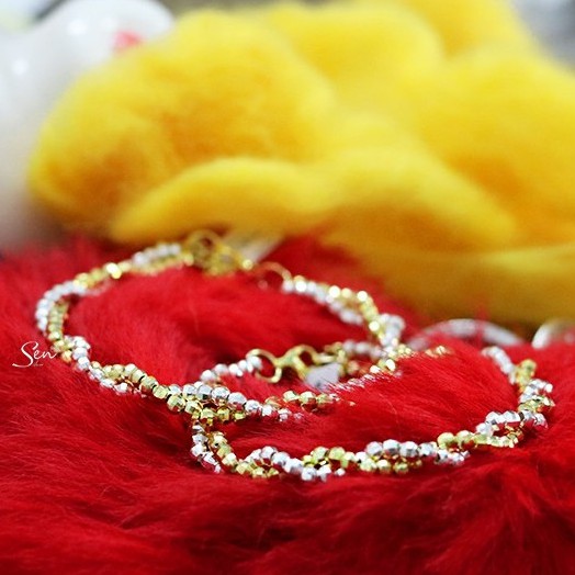 Vòng bi kép xoắn xi 2 màu bạc 925 Senyda Jewelry VT033