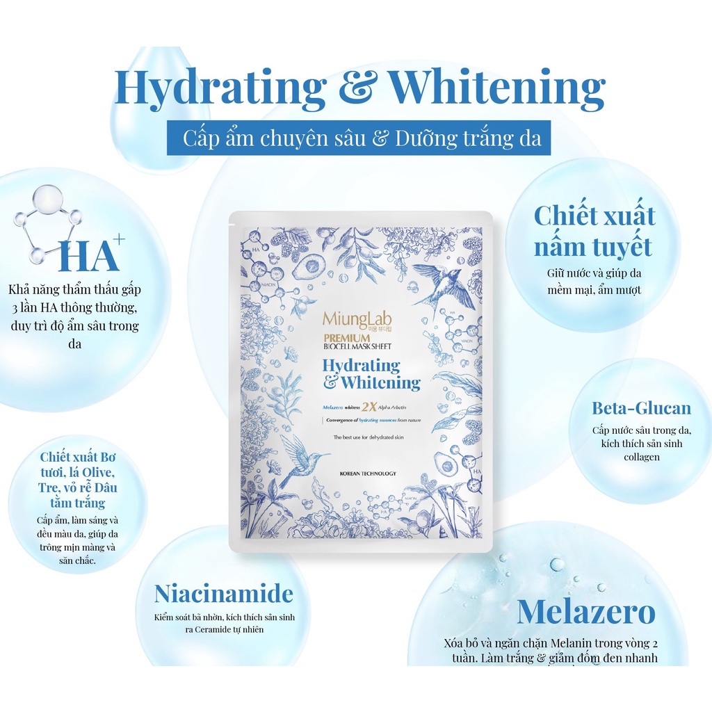 Miung Lab Mask mặt nạ dưỡng da (hộp 8 miếng +2)