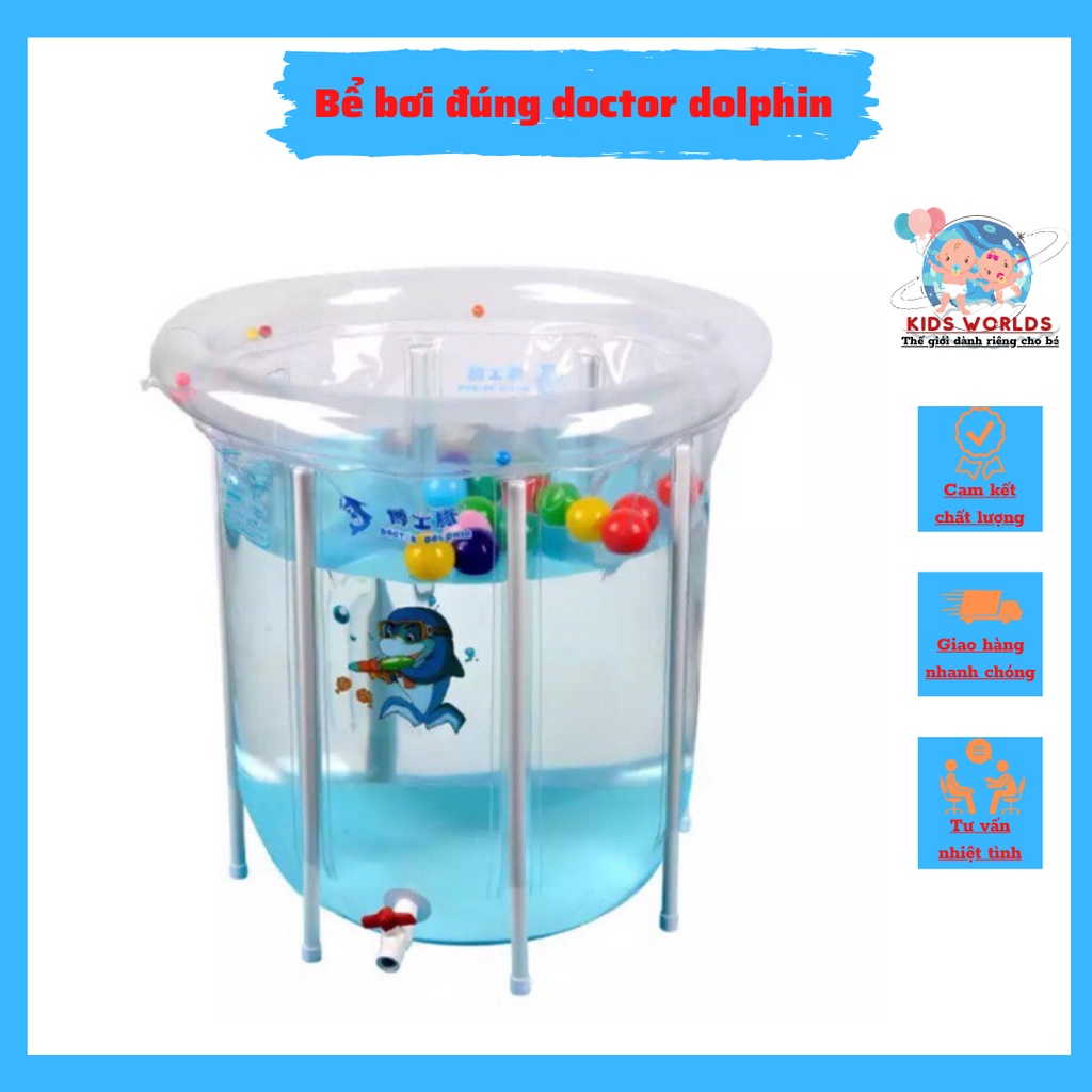 Bể bơi thành cao cho bé Doctor Dolphin cỡ lớn 80x 80 cm