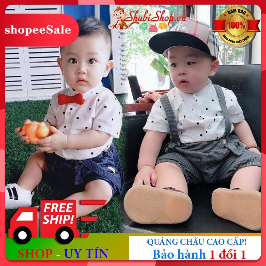 Yếm Chấm Bi Bé Trai BOY BIDS [LOẠI 1] Sang Chảnh Bảnh Bao cho bé 1-4 tuổi- Shubishop.vn
