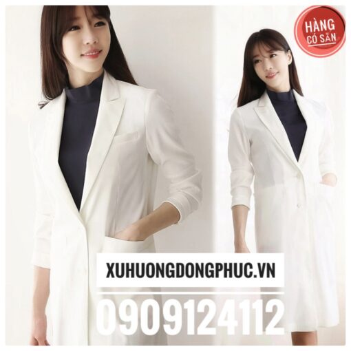 Áo blouse bac sĩ nha khoa thẩm mỹ spa cao cấp
