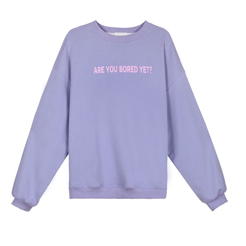 Áo Sweater tay dài dáng rộng in họa tiết thiết kế mới thời trang mùa thu theo phong cách hàn quốc cho nữ