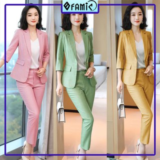 Set nguyên bộ gồm áo khoác vest nữ 2 lớp + quần dài SV32