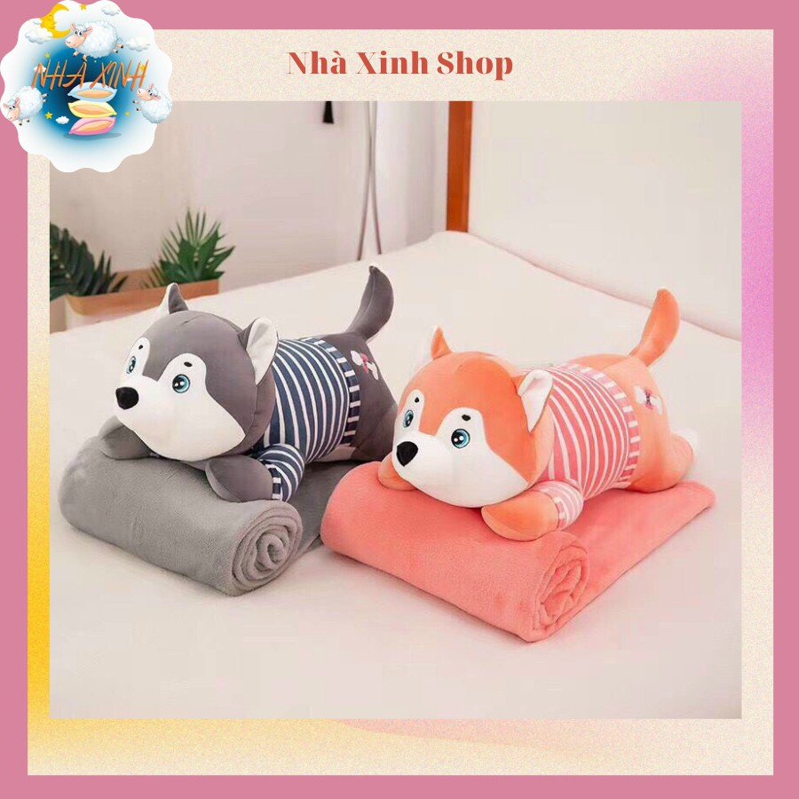 Chăn Gối Văn Phòng Hugky Áo Sọc