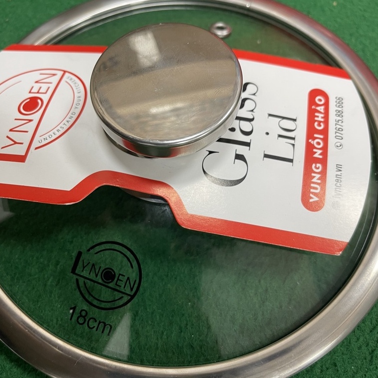 Bộ Nắp Vung Nồi Chảo Kính Cường Lực Bo Viền Inox LYNCEN Tay Cầm Inox 304 Siêu Bền, Sang Trọng, Giá Rẻ Có Đủ Size.