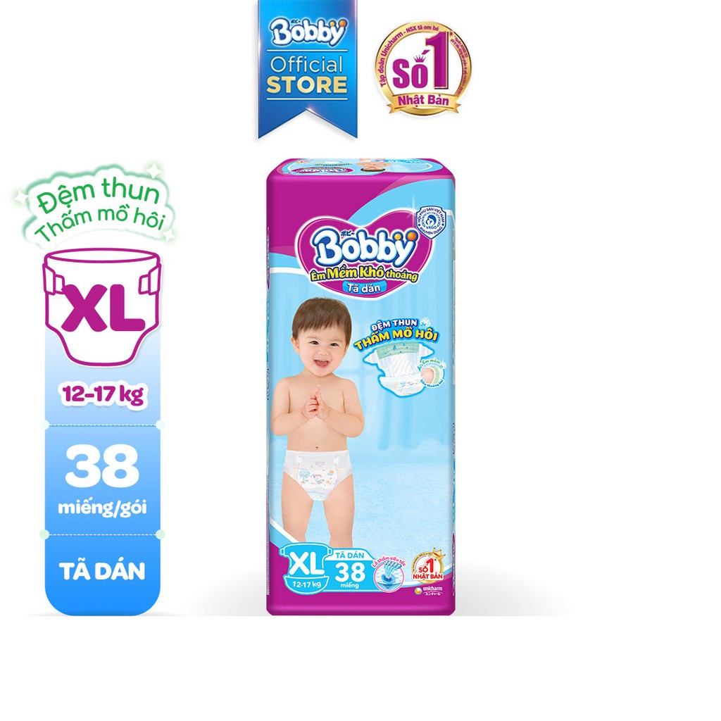 Tã Dán Bobby Size XL 38 Miếng