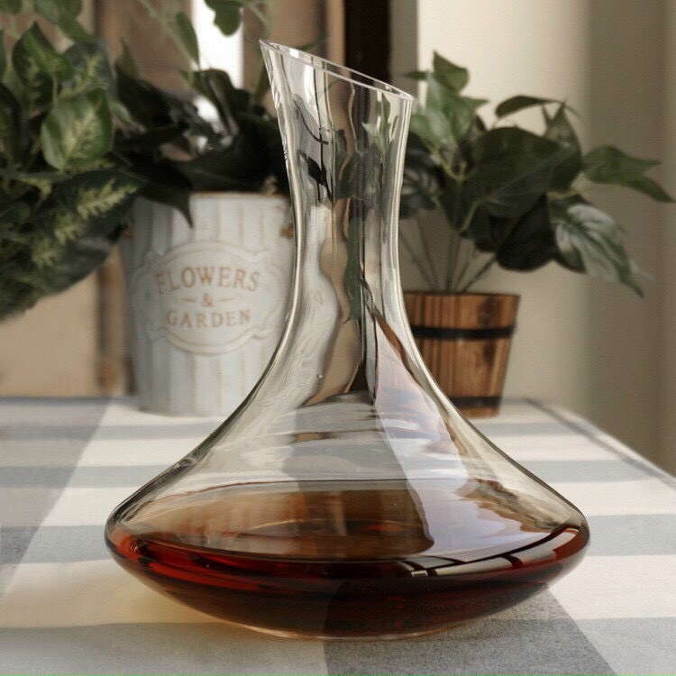 [Giá xưởng] Bình thở chiết rượu vang thủy tinh Decanter miệng vát thổi thủ công dày dặn 2200ml