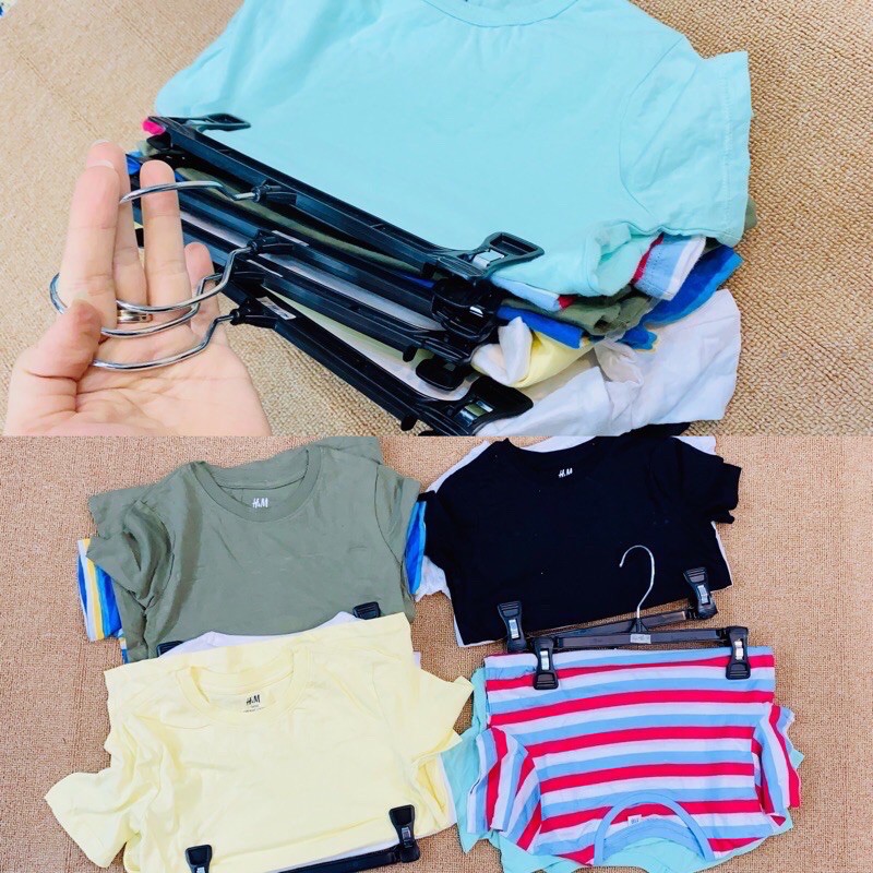 [DƯ XỊN] Áo phông cộc tay bé trai HM dư xịn - Kẻ xanh trắng vàng