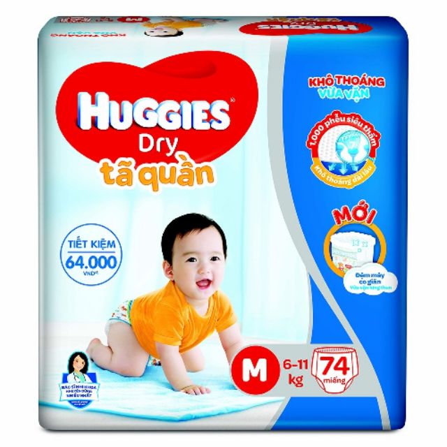 Tã quần và tã dán huggies đủ size m74 l68 xl62 xxl56