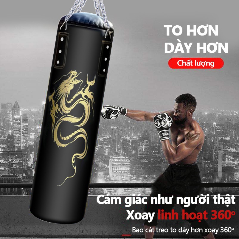 [Mã MAMT2405 giảm 10K đơn 0đ] Bao cát đấm bốc da PU (KHÔNG GỒM CÁT) dụng cụ tập gym đấm bốc quyền anh bao cát treo