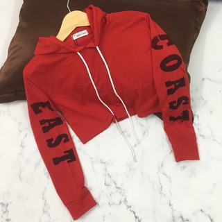 Áo croptop hoodie (38-55kg). Ảnh thật. east coast