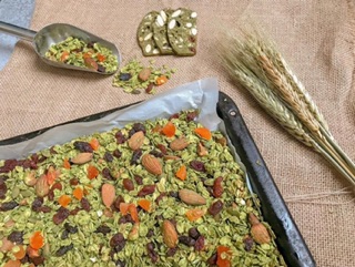 Combo granola, hạt chia, bột cacao