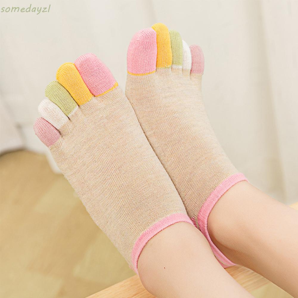 Tất Xỏ 5 Ngón Bằng Cotton Thoáng Khí Chống Trượt Dành Cho Nữ