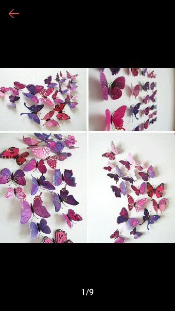 Bộ 12 bướm 3D trang trí nam châm