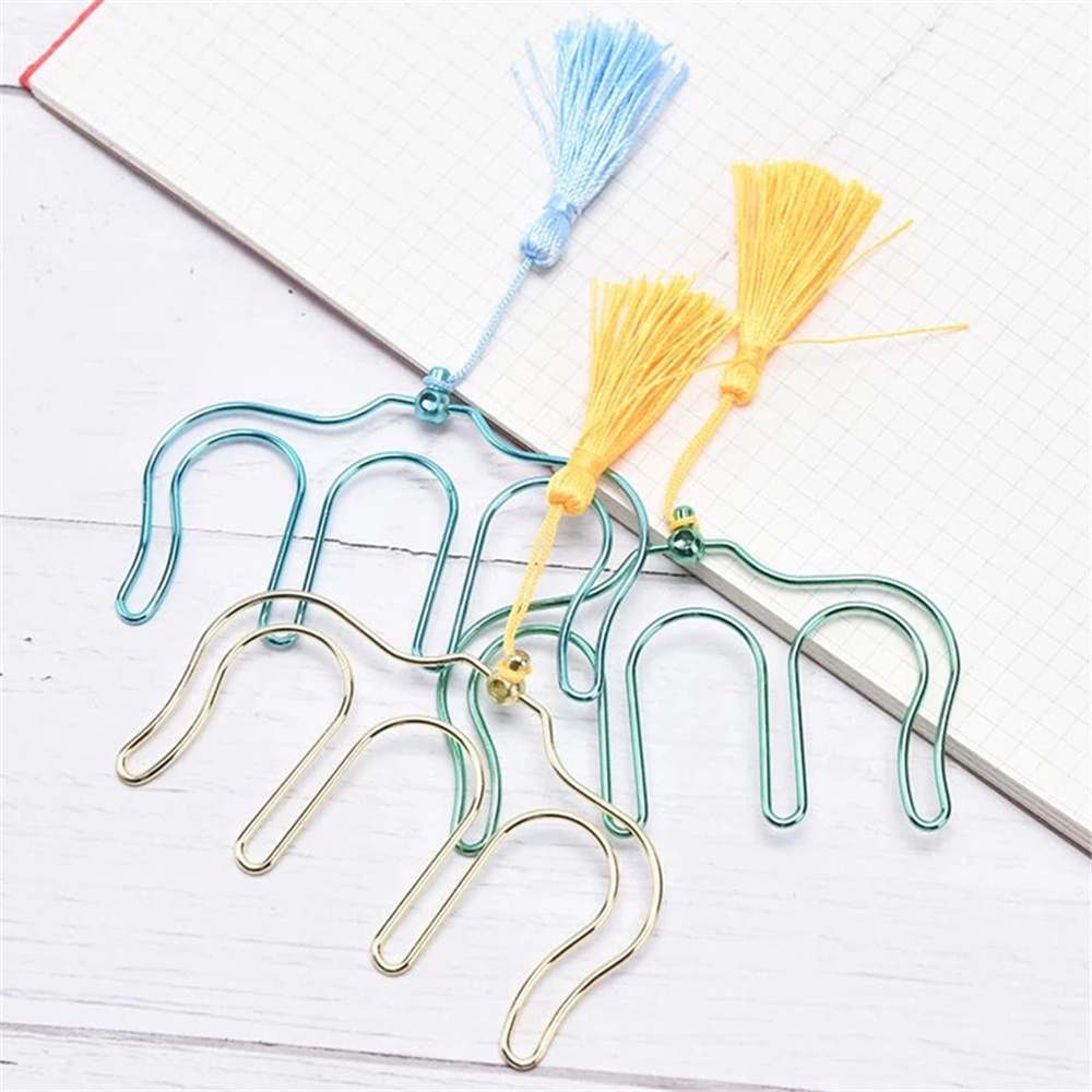 Kẹp giữ sách bằng kim loại mạ điện AVALENTINE bền bỉ có tua rua nhiều màu