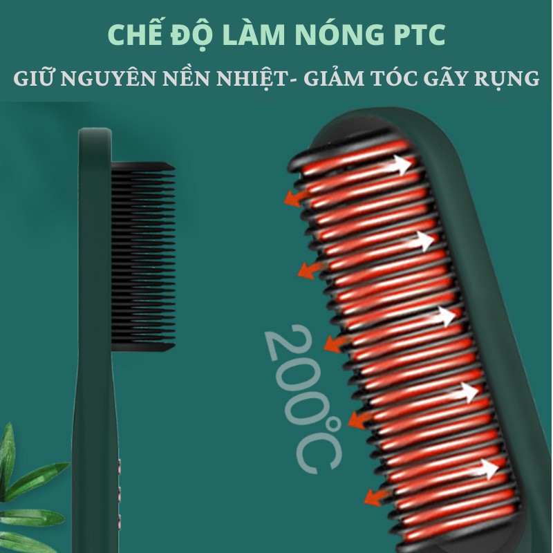 Lược điện chải định hình tóc Ubeator làm bằng gốm đa năng tiện lợi - Máy Uốn Duỗi Ép - Hàng chính hãng