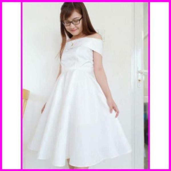 [   VÁY TRẮNG ] Đầm trắng dự tiệc trắng trễ vai cao cấp hàng thiết kế thanh lịch Sahara Dress Đầm nữ dự tiệc | BigBuy360 - bigbuy360.vn