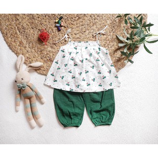 Set áo 2 dây cherry + q ngố
