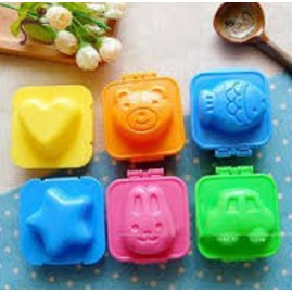 Bộ 6 khuôn làm cơm bento nhiều hình ngộ nghĩnh giao ngẫu nhiên