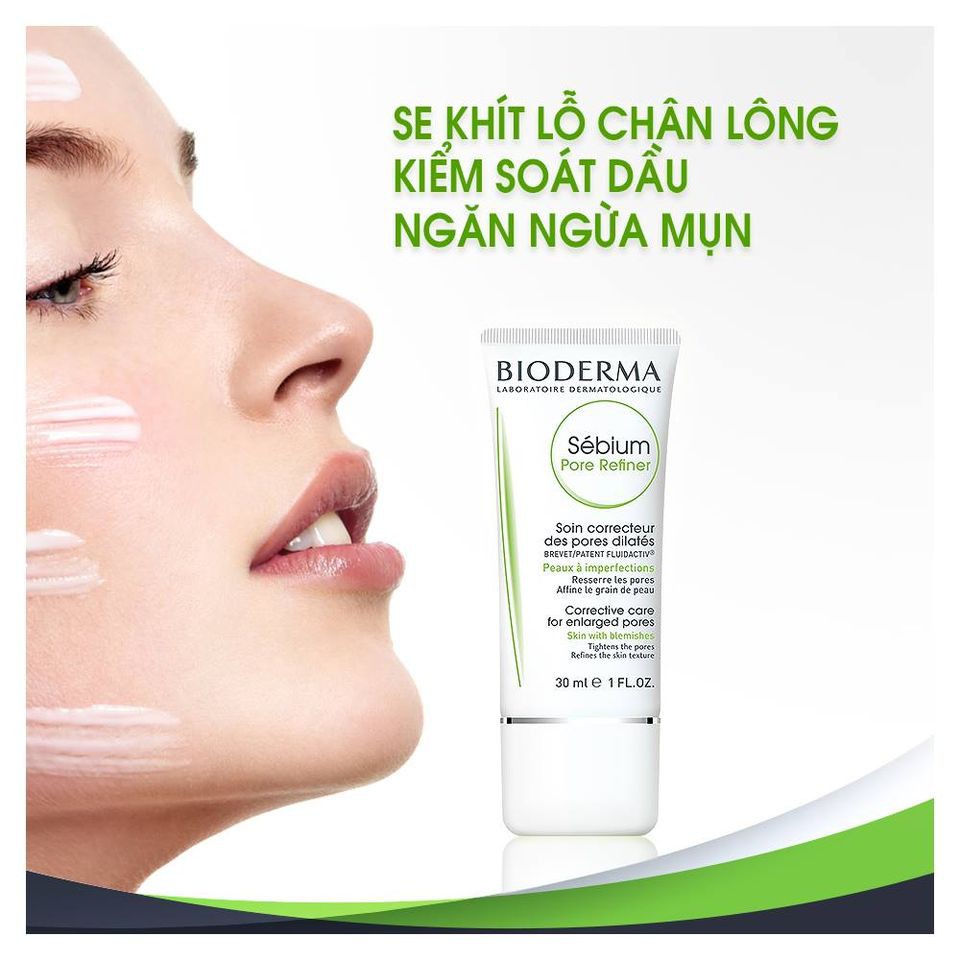 Kem dưỡng kiềm dầu Bioderma sebium pore refiner TẶNG bông tẩy trang Jomi và mặt nạ Sexylook ( Nhập khẩu)