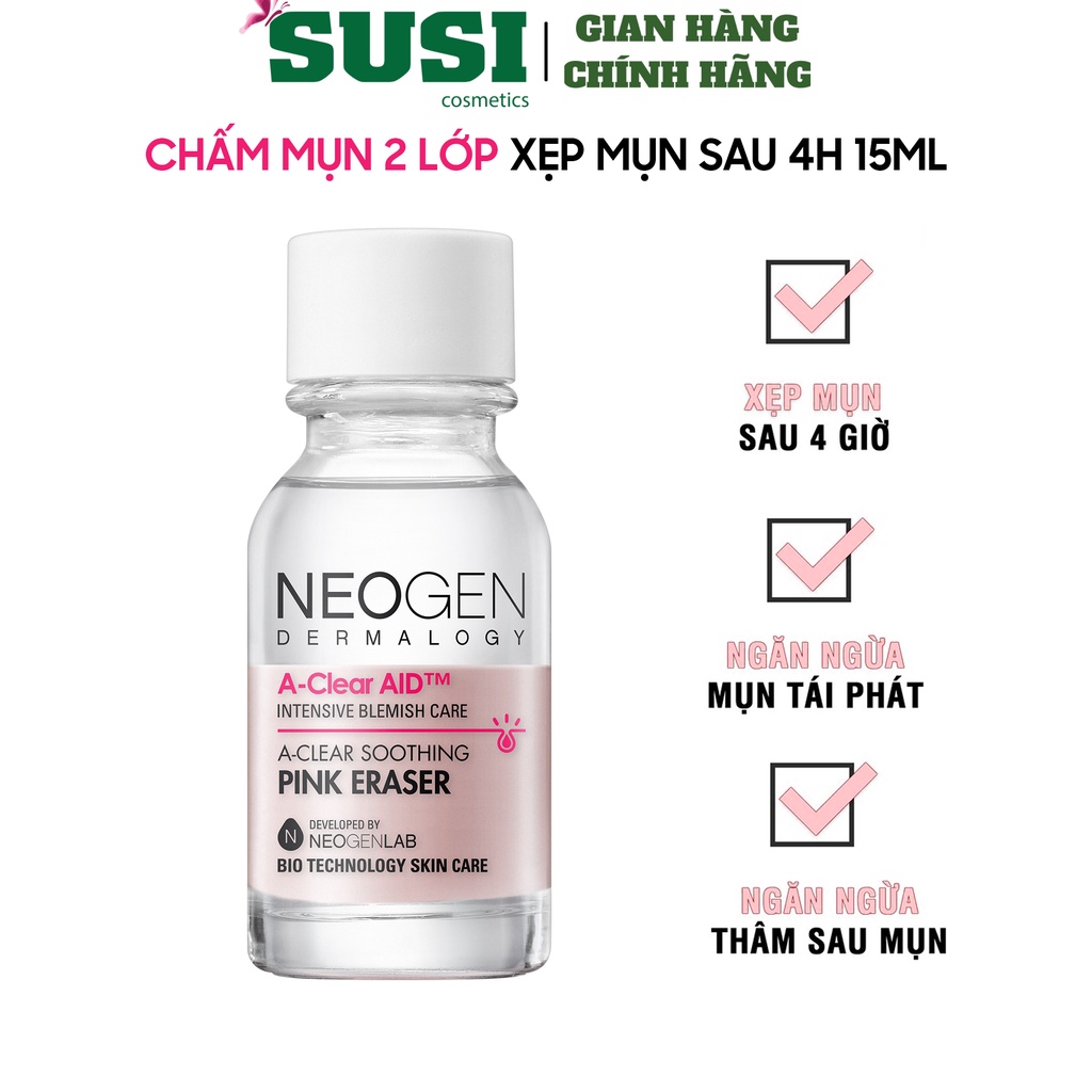 Chấm Mụn 2 Lớp Xẹp Mụn Sau 4H Neogen Dermalogy A-Clear Aid Soothing Pink Eraser 15ml