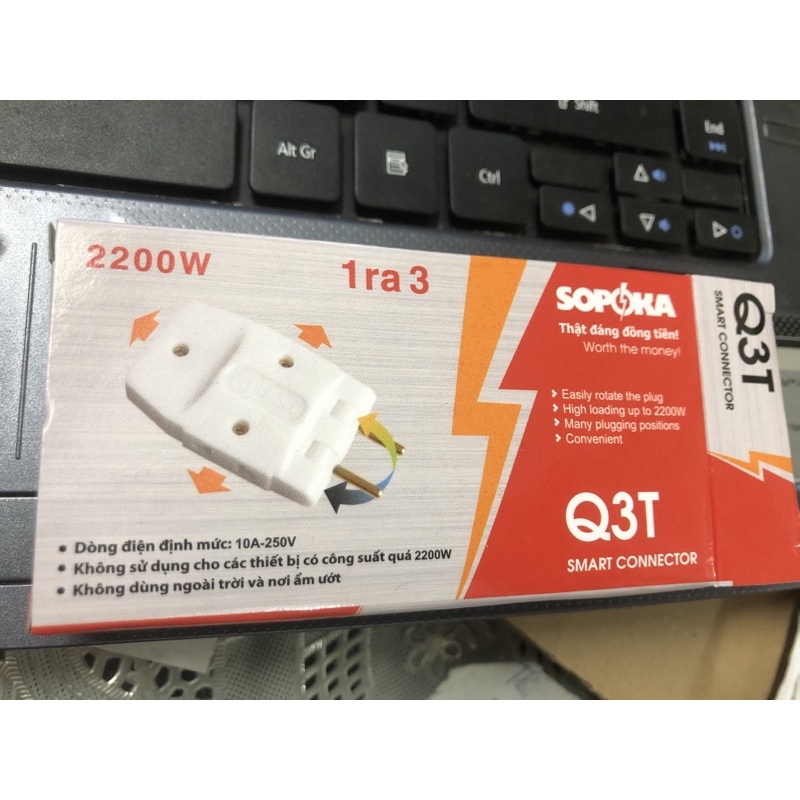 Ba chạc thông minh 1 ra 3 Q3T SopoKa Smart Connector