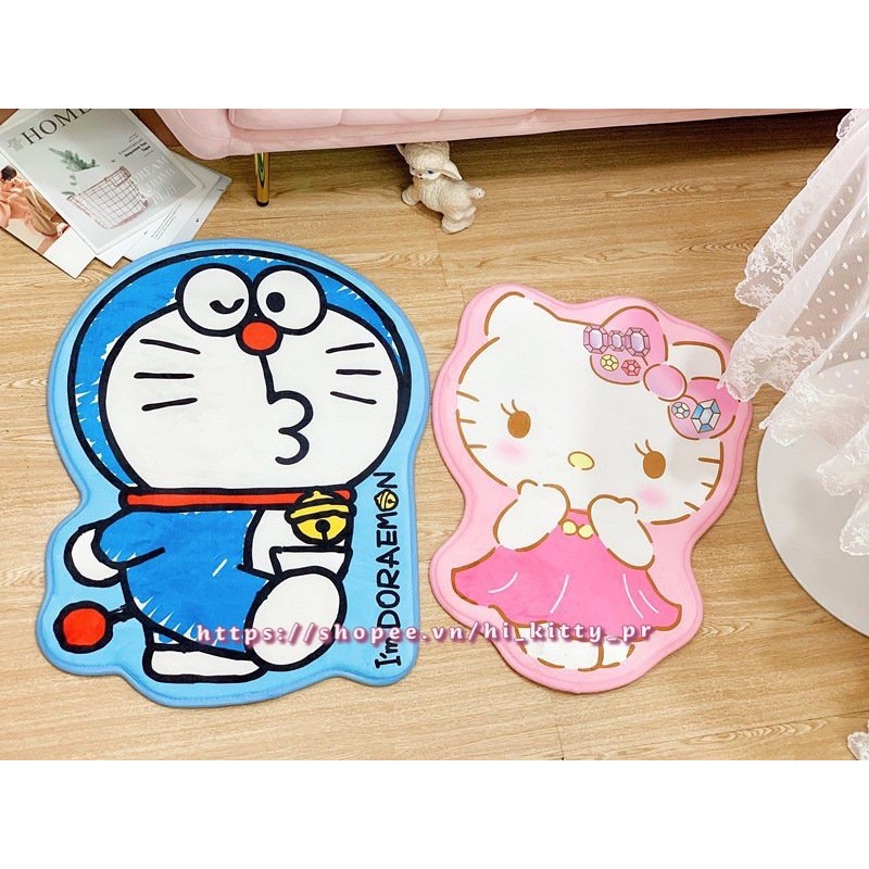 Thảm mềm mịn Doremon Doraemon Hello Kitty