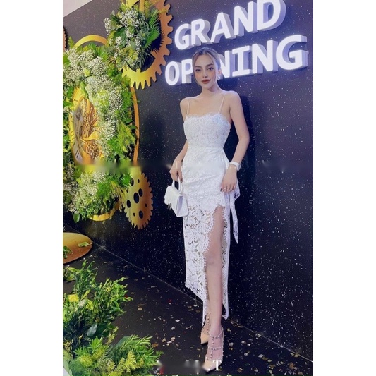 Váy body ren 2s xẻ tà eo