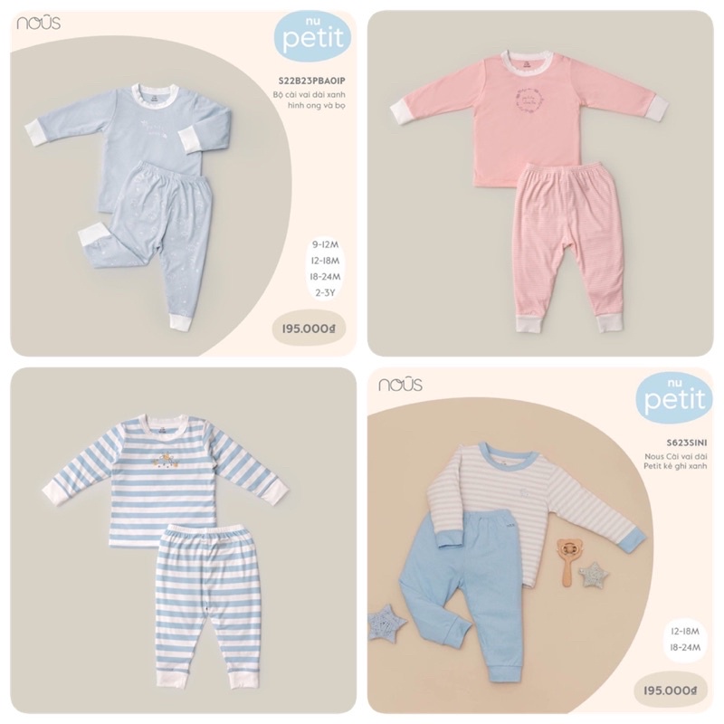 Bộ Nous cài vai dài chất petit đủ size - nhiều màu - mẫu mới 2021