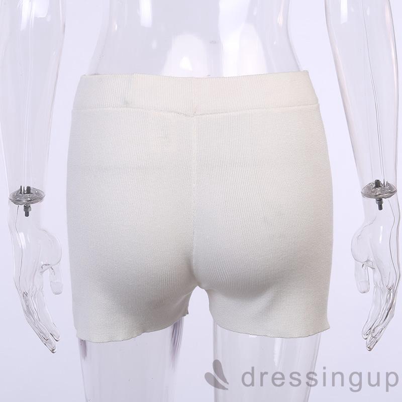 DRESSINGUP-Quần Short Dáng Ôm Màu Trơn Gợi Cảm Cho Nữ